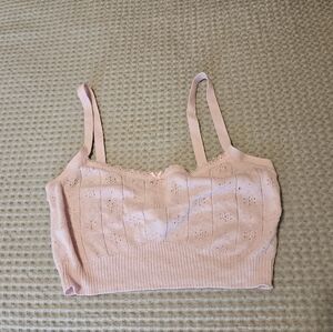 SKIMS Pink Lace Trim Bra